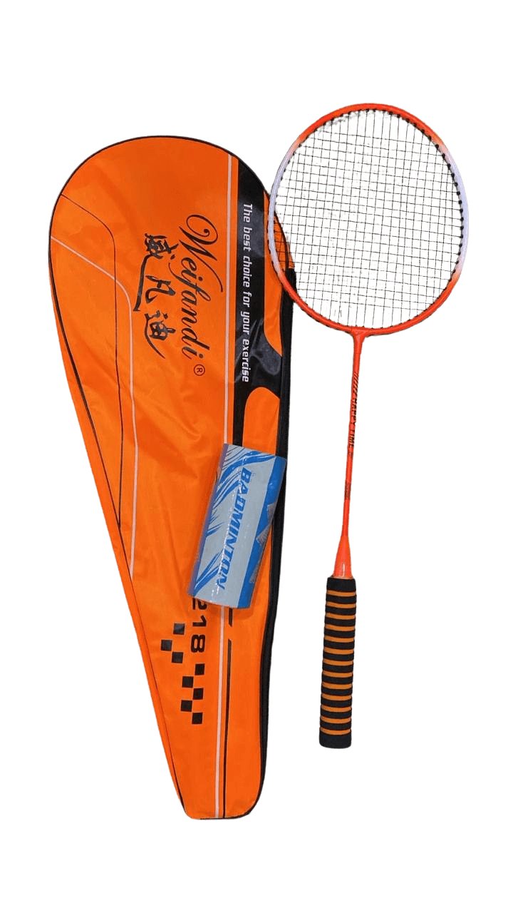 Offensive power badminton racket with full zippered protective cover